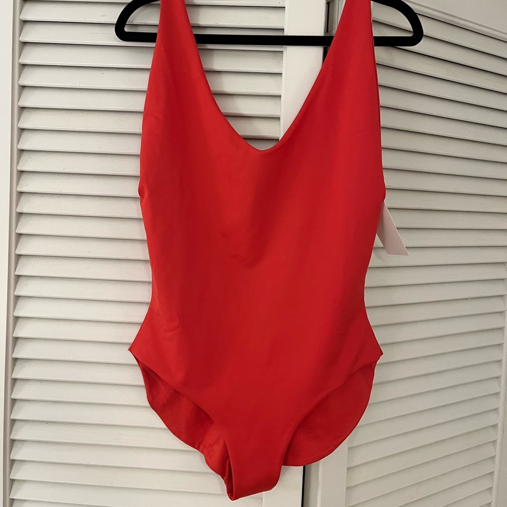 Red One-Piece Swimsuit - Classic Scoop Back